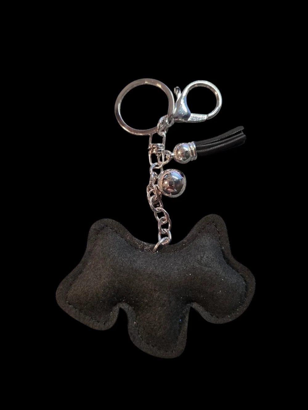 Silver Rhinestone Dog Charm Keychain - Unbranded